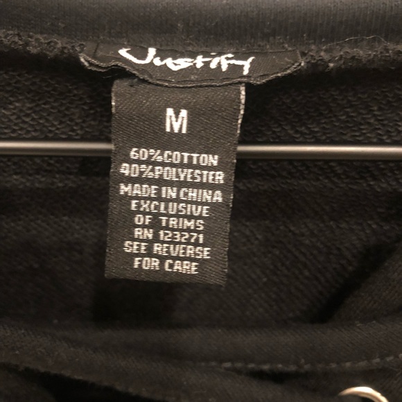 JUSTIFY Black Criss Cross Sweatshirt - Picture 5 of 5